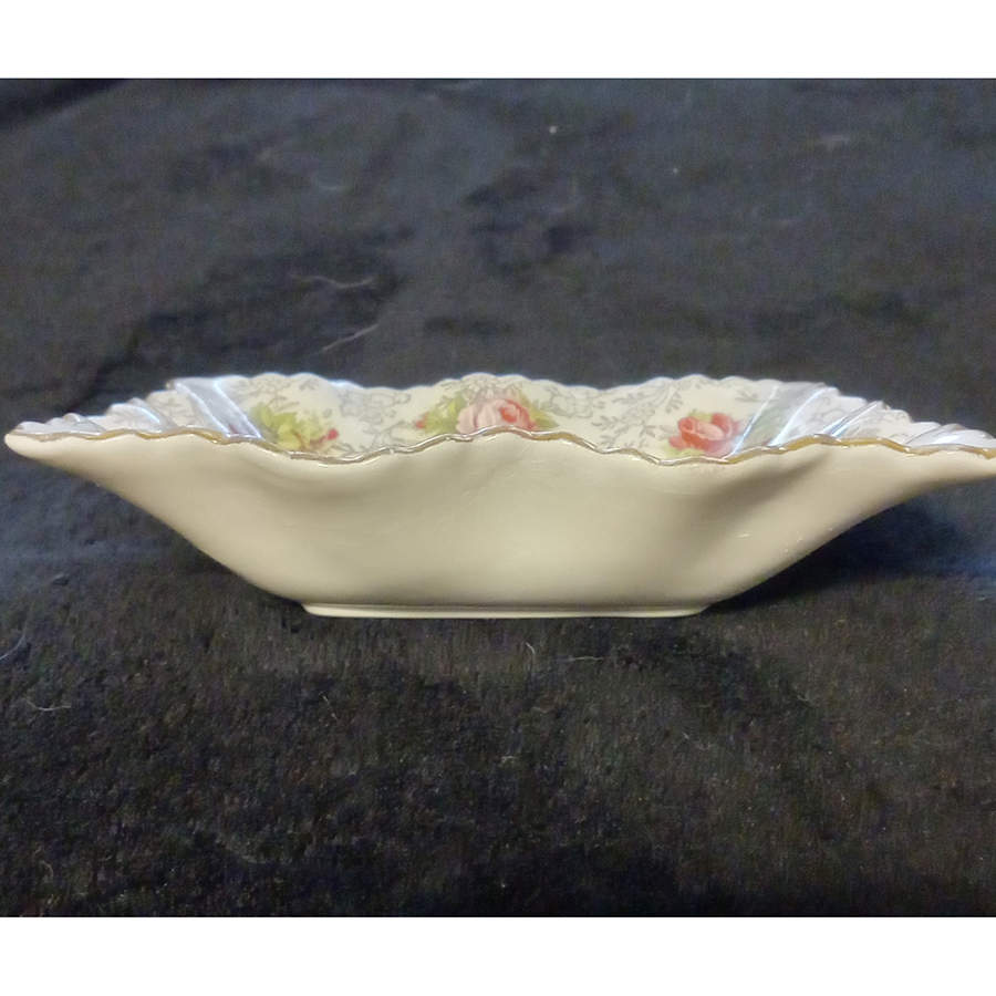June Roses 5" Square Nut Dish by James Kent (England)-1
