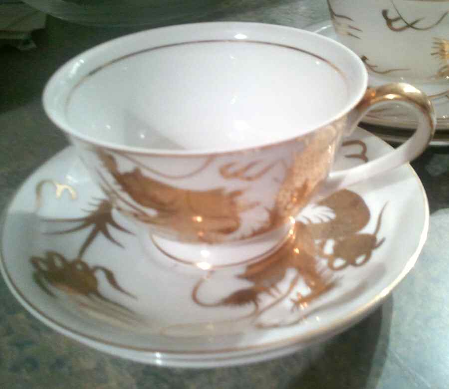 KUT258 Footed Cup & Saucer Set by Kutani-1