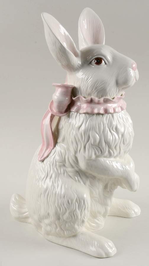 Spring Bows Sitting Rabbit Figurine by Kaldun & Bogle-1