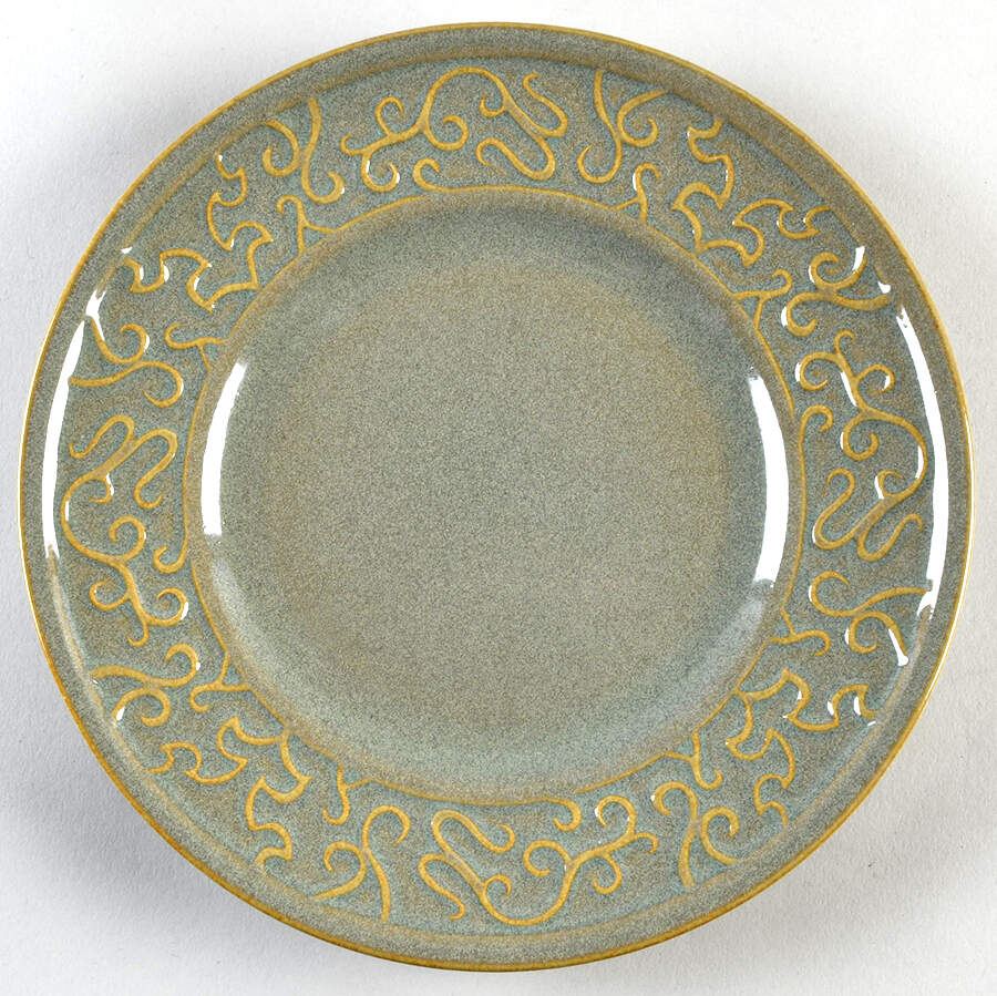 Basque Scroll Moss Salad Plate by Kay Unger-1