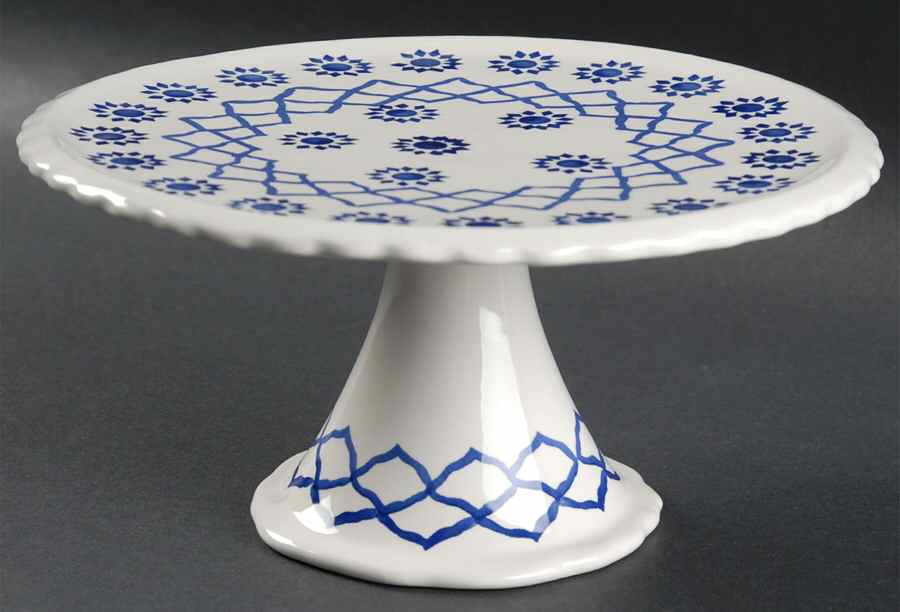 Trellis 8" Diameter Pedestal Cake Stand by Kent Pottery-1