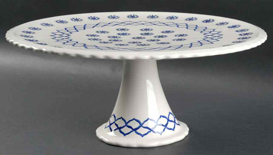 Trellis 13" Diameter Pedestal Cake Stand by Kent Pottery-1