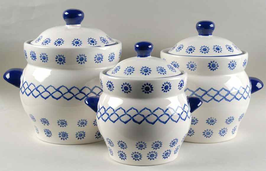 Trellis (3 Piece) Canister Set (Box Set) by Kent Pottery-1