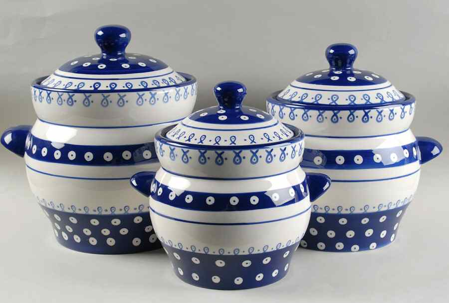 Dots (3 Piece) Canister Set (Box Set) by Kent Pottery-1