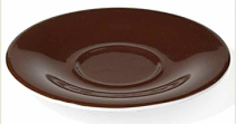Pronto Colore Chocolate Brown Saucer for Flat Cup by Kahla-1