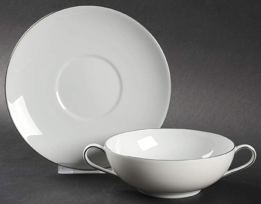 Decor 11 (Urbino) Flat Cream Soup Bowl & Saucer Set by KPM-1