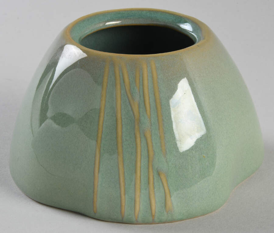 Green Sugar Bowl No Lid by KN Karen Neuburger-1