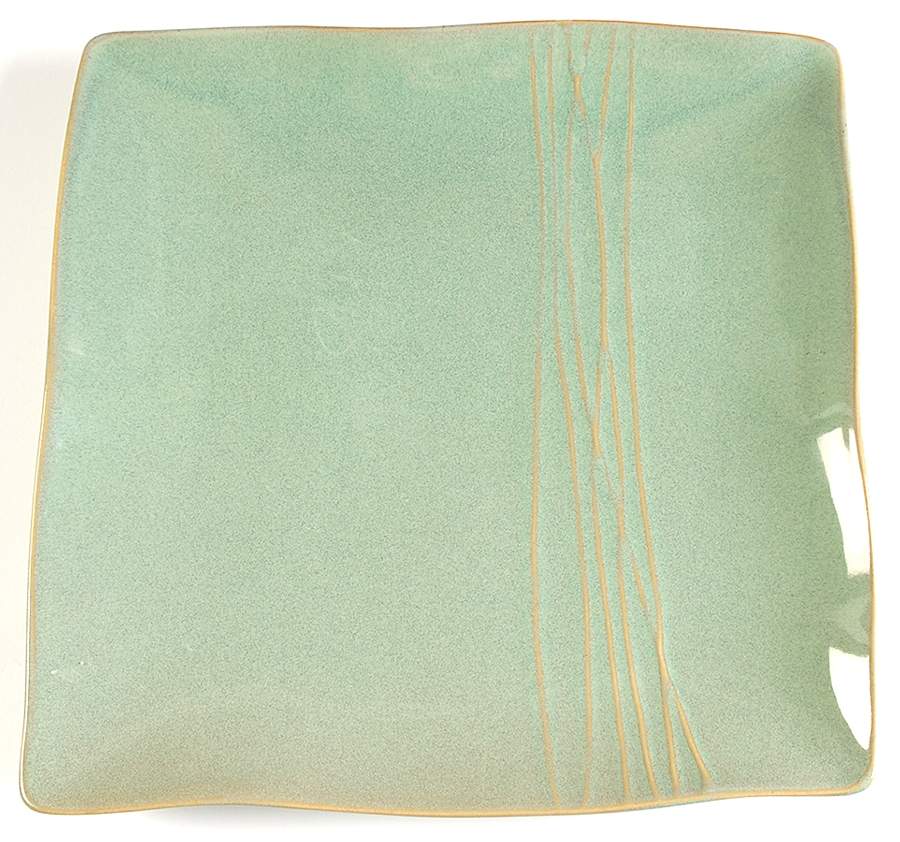 Green Square Dinner Plate by KN Karen Neuburger-1