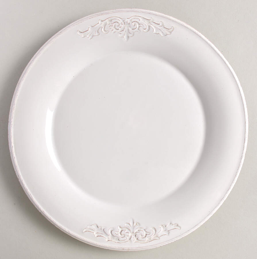 Versailles White Dinner Plate by Kiss That Frog-1
