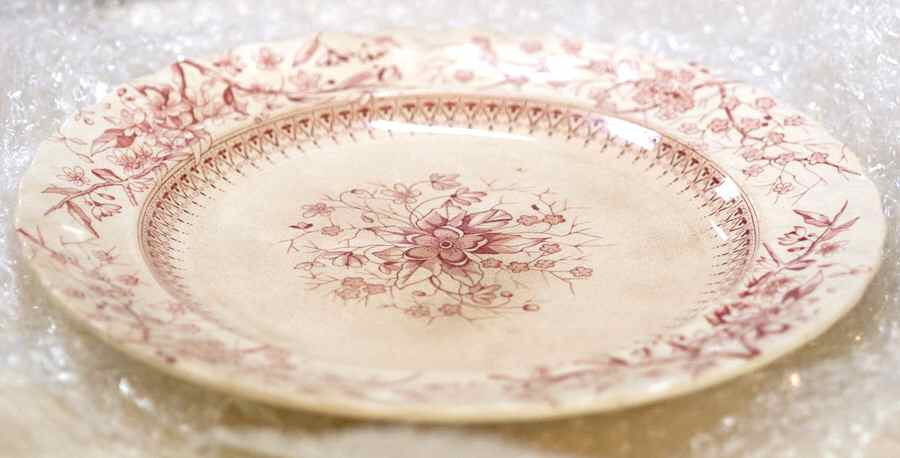 Worcester Pink Dinner Plate by Keeling & Co-1