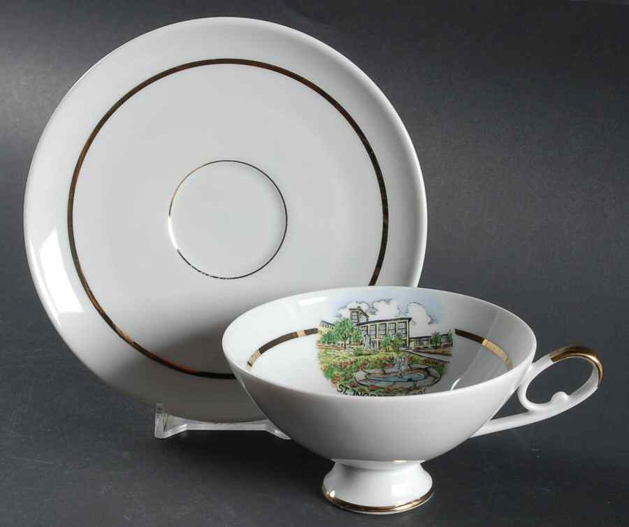 St. Jngbert Footed Cup & Saucer Set by Kaiser-1