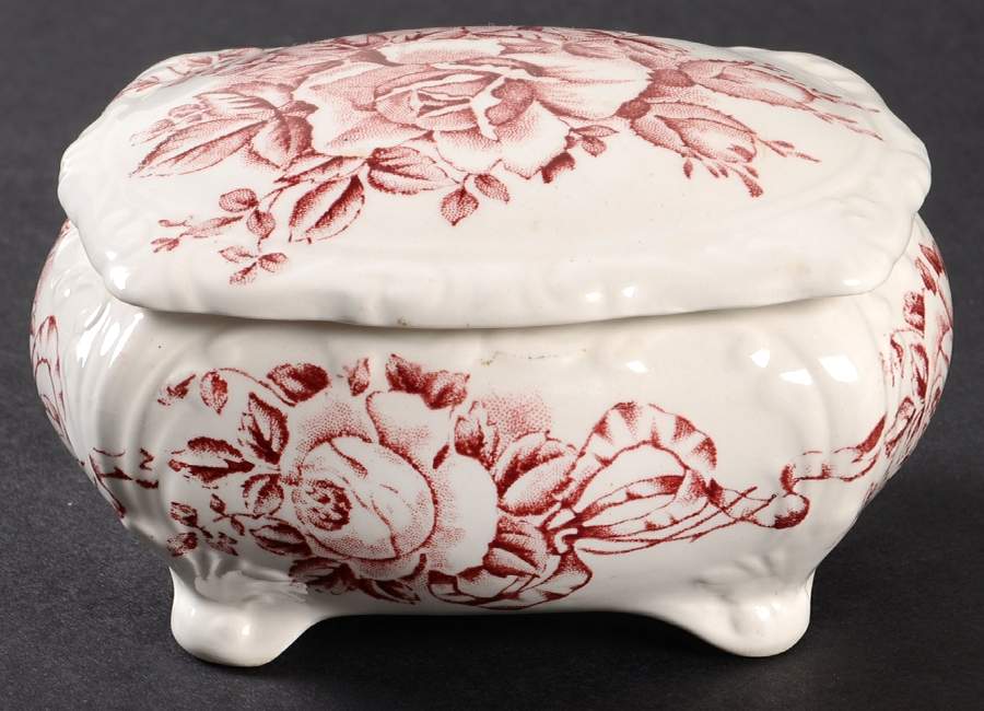 Garland Pink Rectangular Box with Lid by James Kent (England)-1