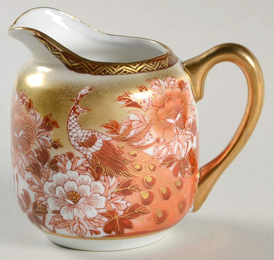 Red Peacock and Peonies Mini Creamer by Kutani-1