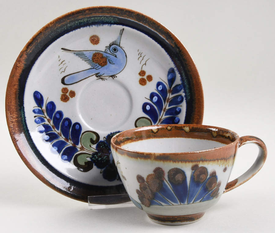 KE13 Flat Cup & Saucer Set by Ken Edwards Pottery-1