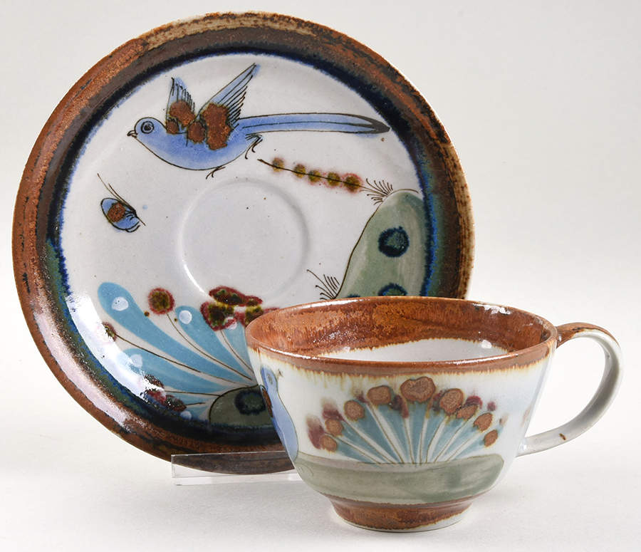 KE13 Flat Cup & Saucer Set by Ken Edwards Pottery-1