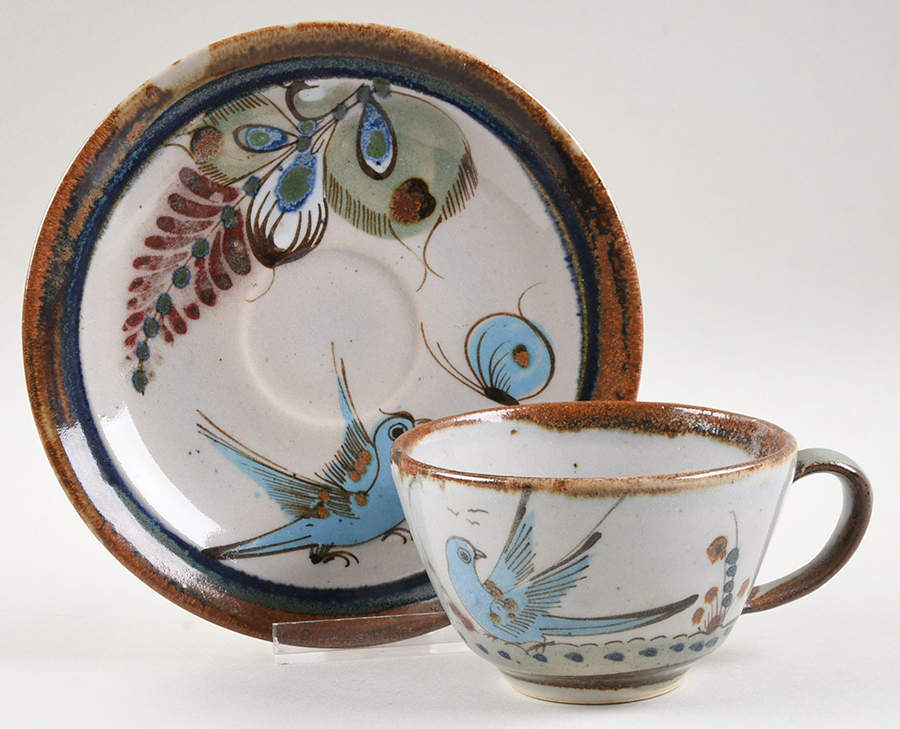 KE13 Flat Cup & Saucer Set by Ken Edwards Pottery-1