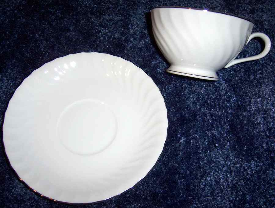 Silver Moon Footed Cup & Saucer Set by Kimberly-1