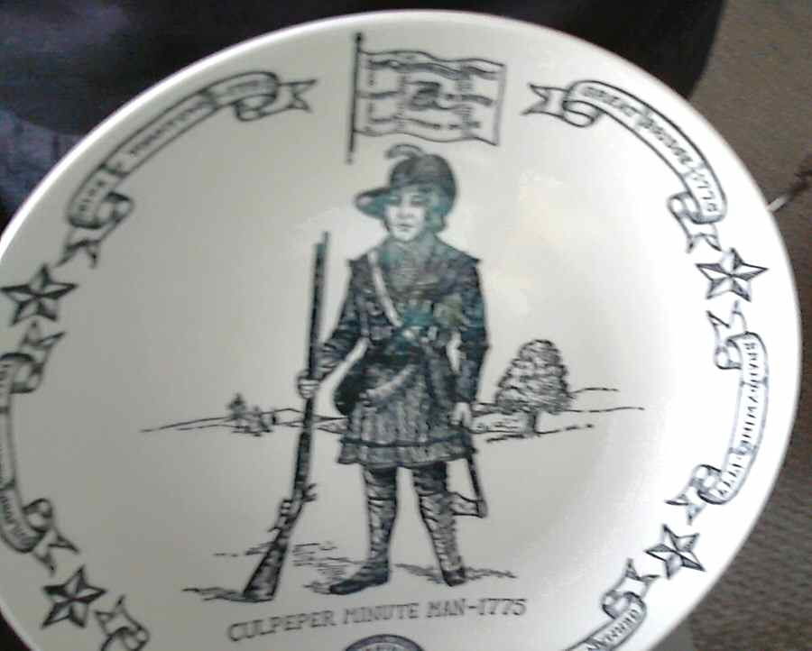 Culpeper Minute Man Salad Plate by Kettlesprings Kilns-1