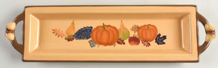 Harvest 15" Rectangular Handled Tray by Kohl's-1