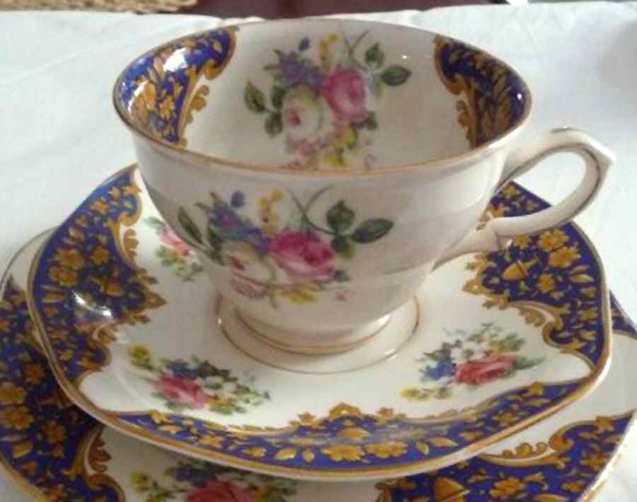 1863 Footed Cup & Saucer Set by James Kent (England)-1