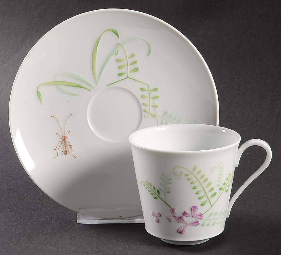 Fleur Estivales Flat Cup & Saucer Set by KPM-1