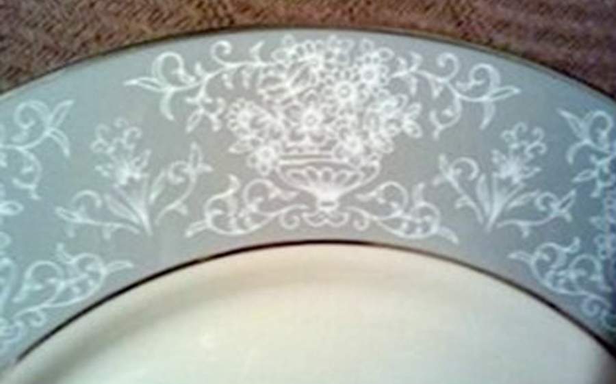 Champagne Lace Blue Dinner Plate by Karilon-1