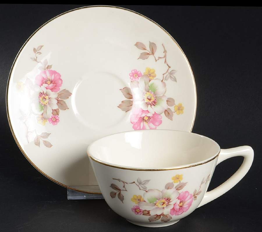 KNO1118 Flat Cup & Saucer Set by Edwin Knowles-1