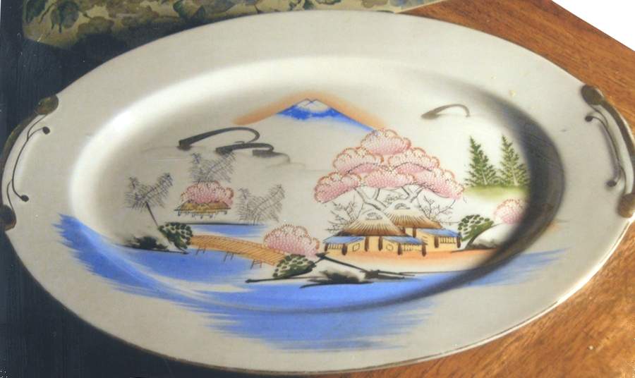KUT361 11" Oval Serving Platter by Kutani-1