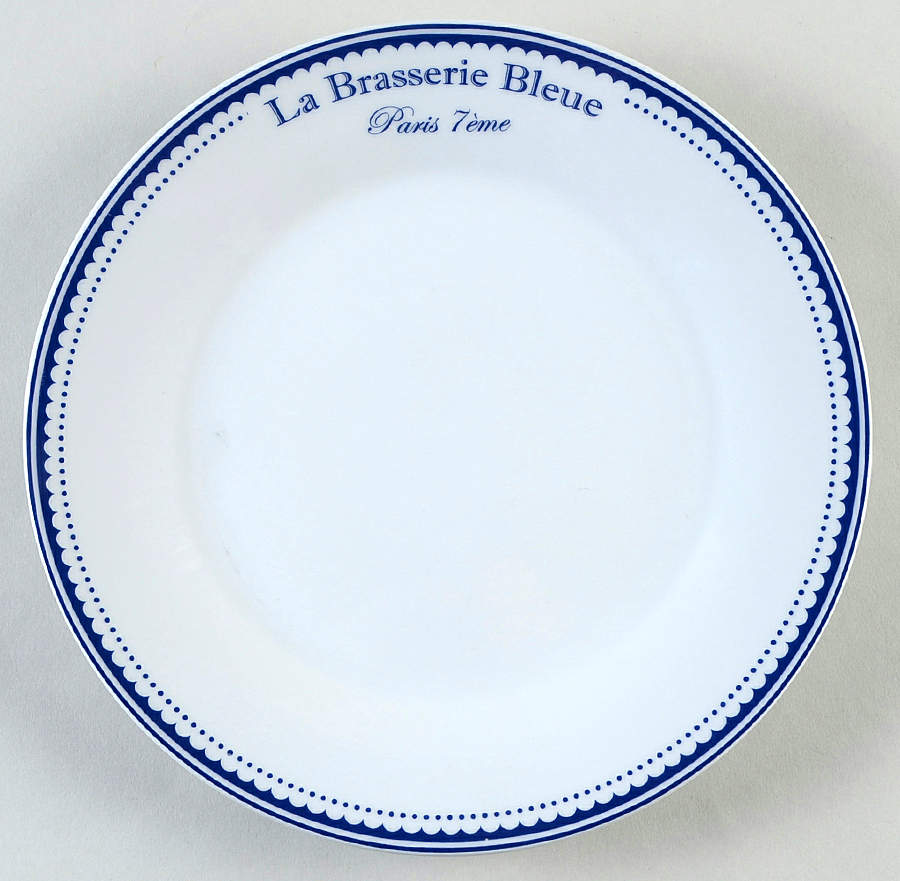 La Brasserie Bleue Dinner Plate by Kiss That Frog-1