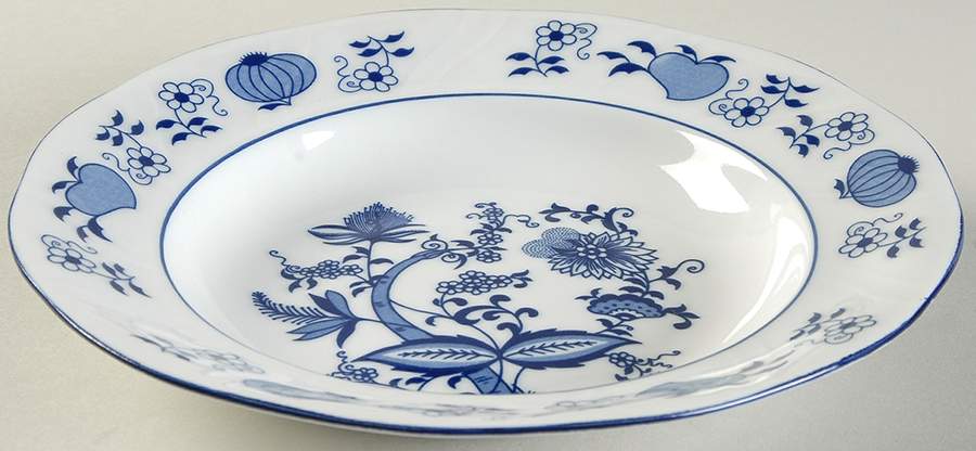 Blue Onion Rim Soup Bowl by Korona (Poland)-1