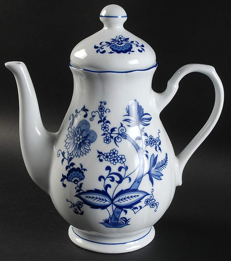 Blue Onion Coffee Pot & Lid by Korona (Poland)-1