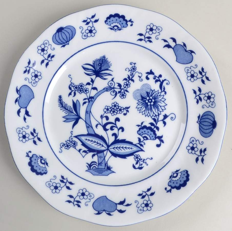Blue Onion Salad Plate by Korona (Poland)-1