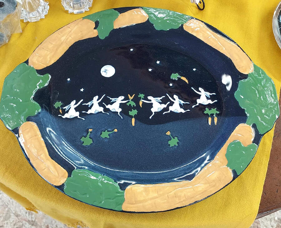 Rabbits 16" Oval Serving Platter by Karen Howell-1
