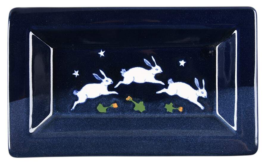 Rabbits 8" Rectangular Tray by Karen Howell-1