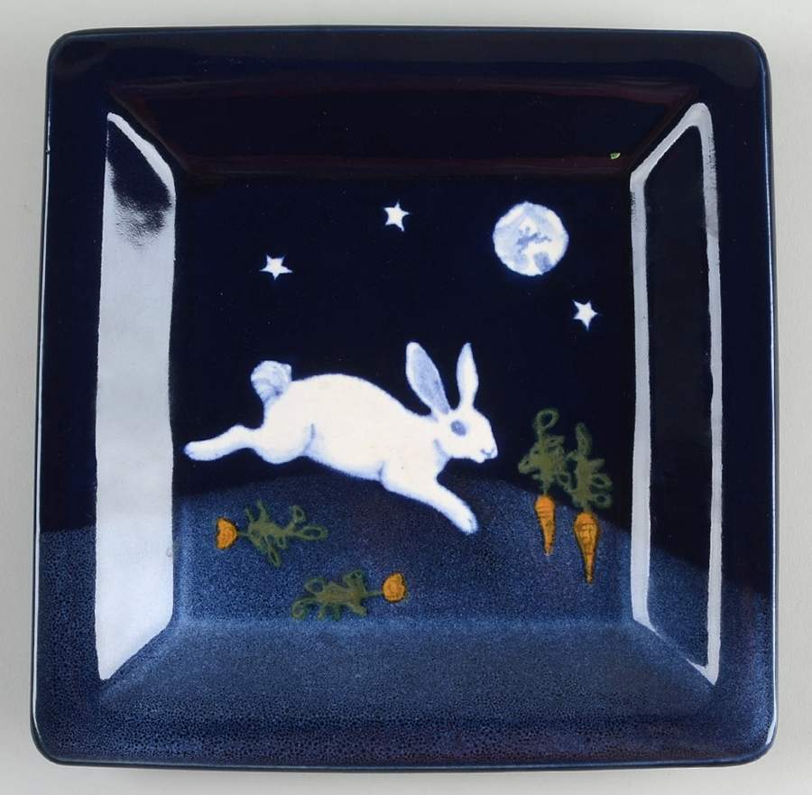 Rabbits 8" Square Tray by Karen Howell-1