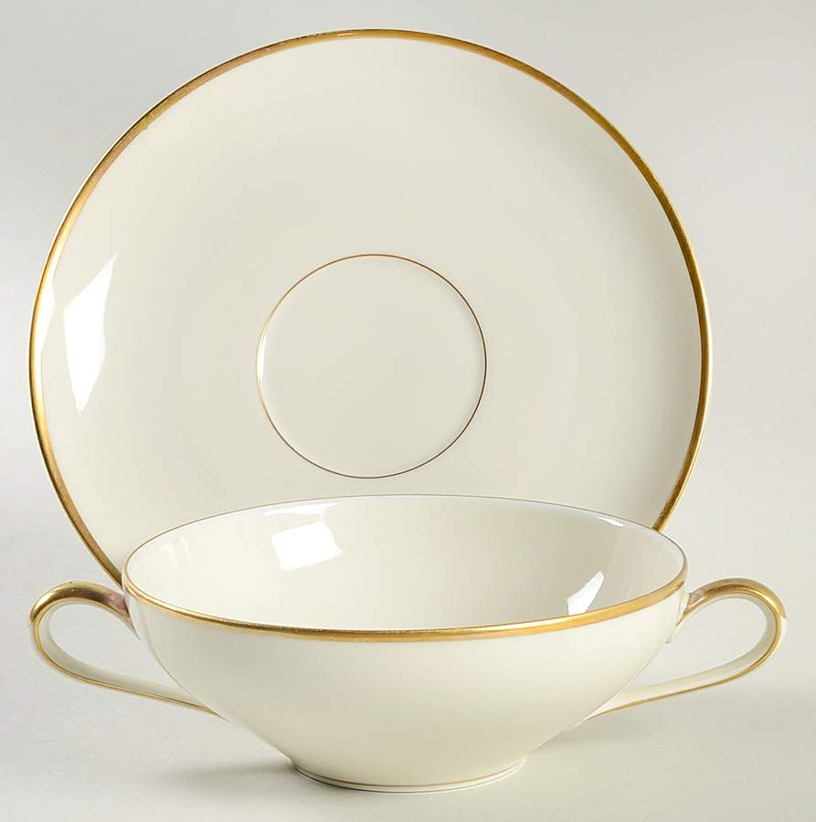 0201 Flat Cream Soup Bowl & Saucer Set by KPM-1