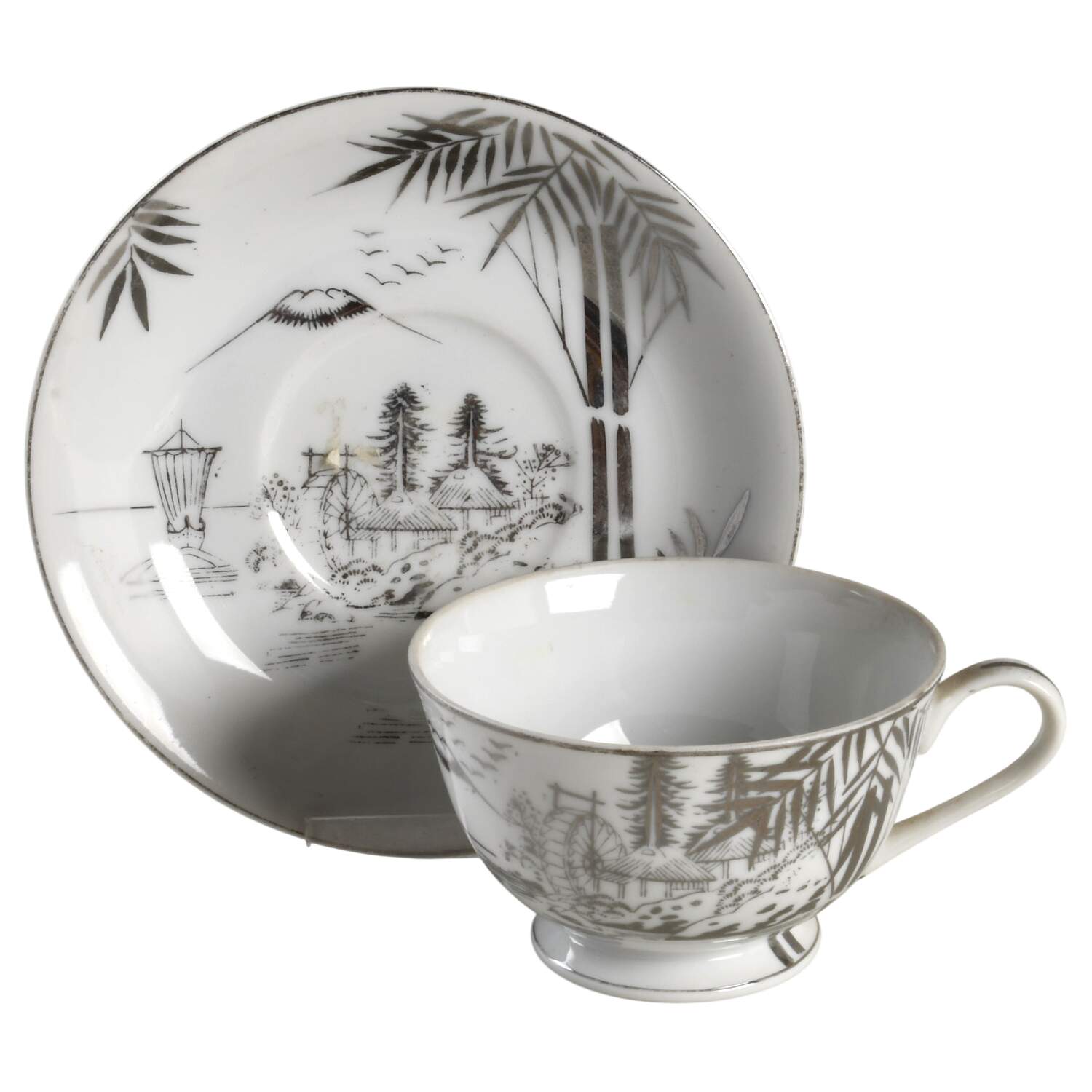 KUT378 Footed Cup & Saucer Set by Kutani-1