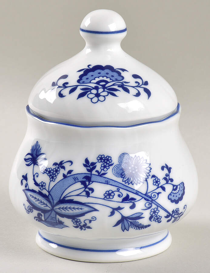 Blo1 (Swirled) Sugar Bowl & Lid by Korona (Poland)-1