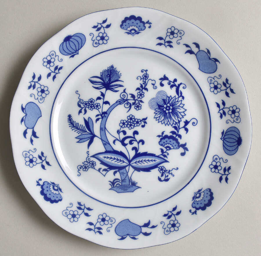 Blo1 (Swirled) Salad Plate by Korona (Poland)-1