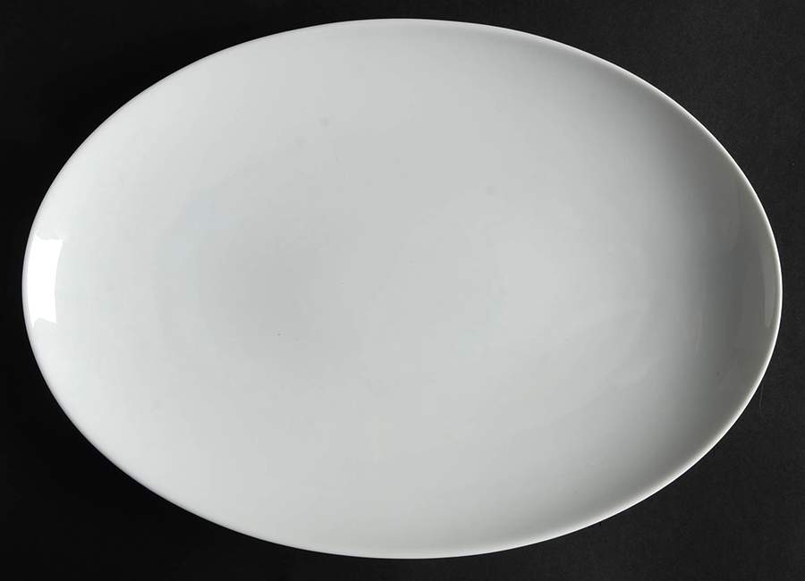 Urbino White 13" Oval Serving Platter by KPM-1
