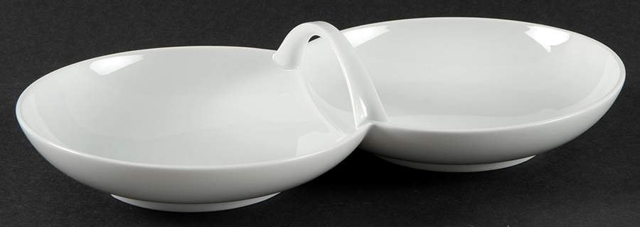 Urbino White Divided Server by KPM-1