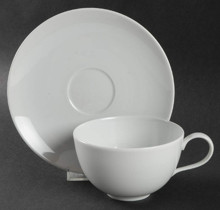 Urbino White Breakfast Cup & Saucer Set by KPM-1