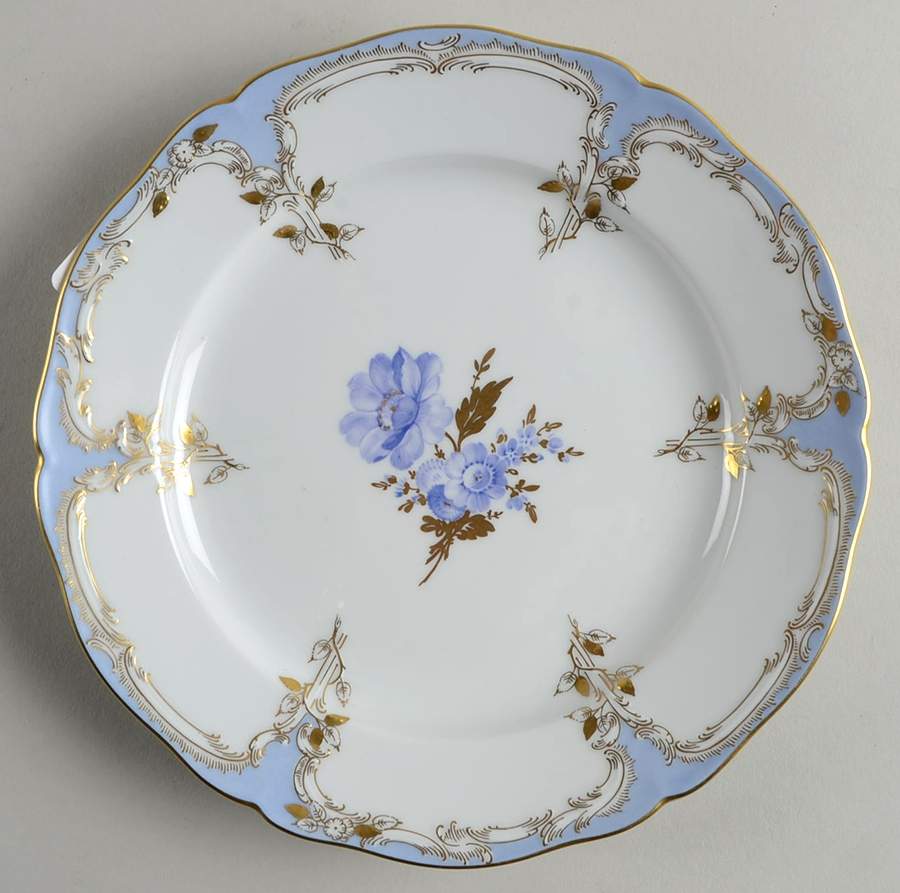 Bleu Mourant Salad/Dessert Plate by KPM-1