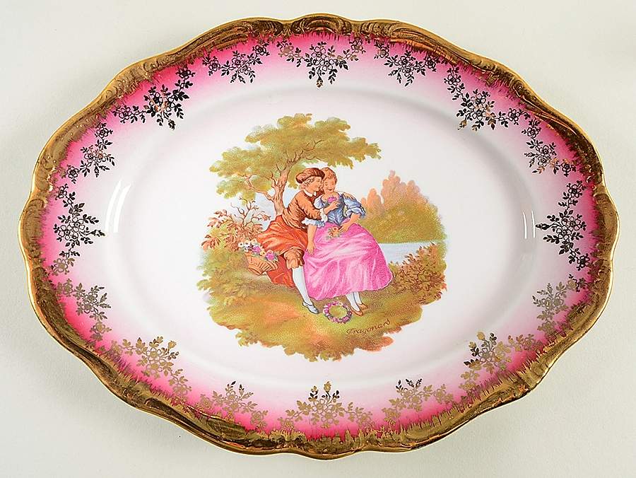 KU2 Red 13" Oval Serving Platter by Kunst-1