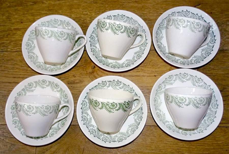 Scroll Flat Cup & Saucer Set by Kelston-1