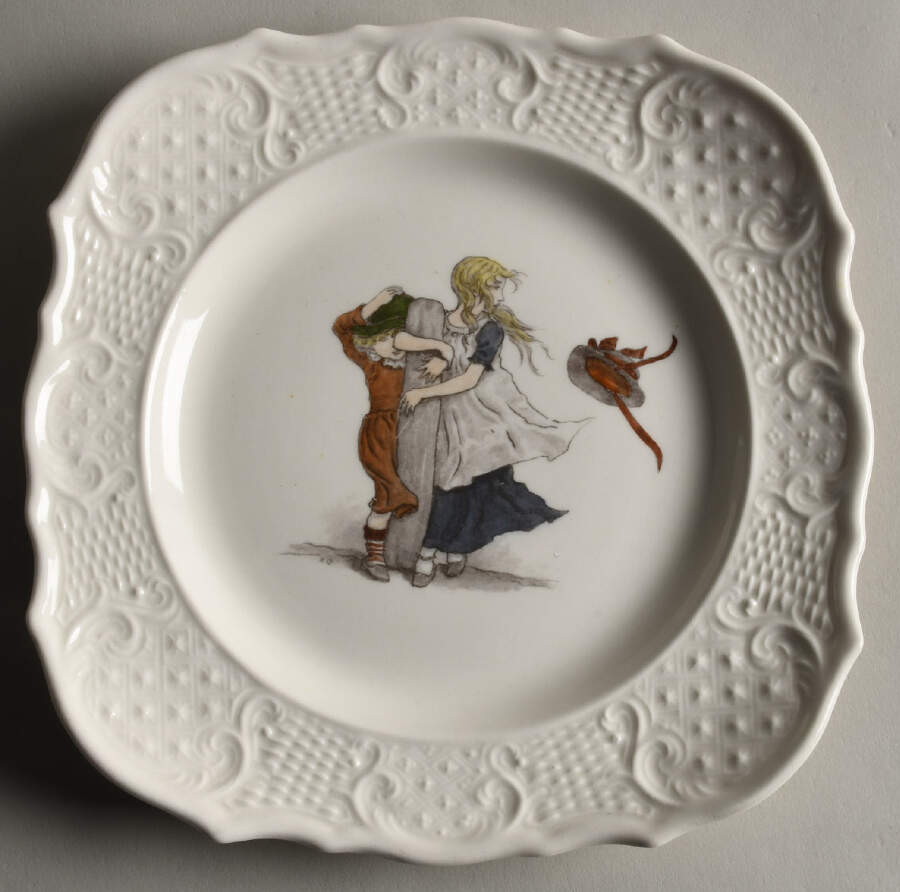 Sun Glo Studios Square Salad Plate by Kate Greenaway-1