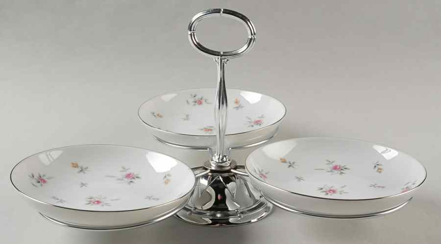 Lorraine 7" x 12" 3-Part Relish & Metal Stand (FR) HC by Lovely-1