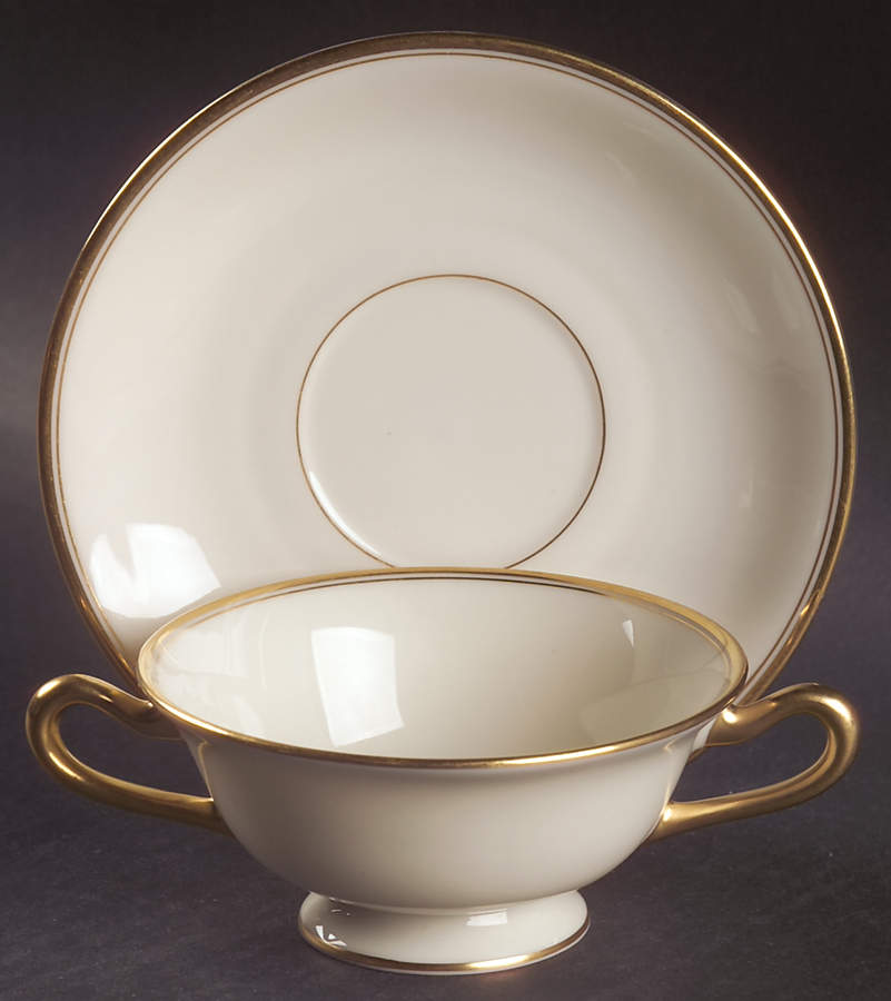 86 Footed Bouillon Cup & Saucer by Lenox-1