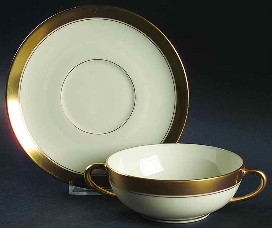 86 1-2 Flat Cream Soup Bowl & Saucer Set by Lenox-1