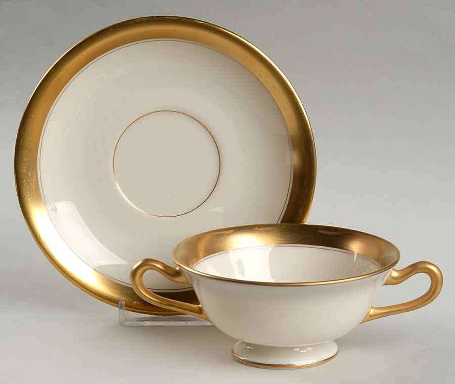 86 1-2 Footed Bouillon Cup & Saucer by Lenox-1